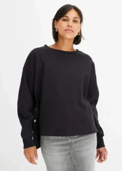 bonprix Bekleidung·Blusen & Tuniken|Sweat^Oversize-Sweatshirt aus reiner Bio-Baumwolle schwarz