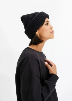 bonprix Bekleidung·Blusen & Tuniken|Sweat^Oversize-Sweatshirt aus reiner Bio-Baumwolle schwarz