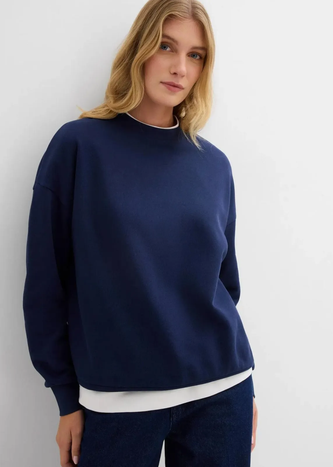 bonprix Sweat|Basics^Oversize-Sweatshirt aus reiner Bio-Baumwolle dunkelblau