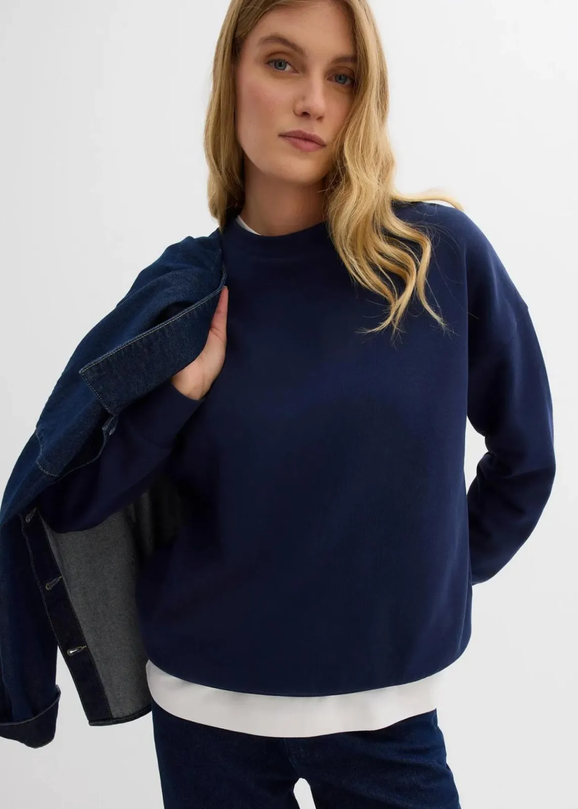 bonprix Sweat|Basics^Oversize-Sweatshirt aus reiner Bio-Baumwolle dunkelblau