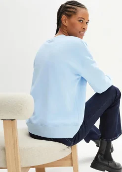bonprix Sweat|Basics^Oversize-Sweatshirt aus reiner Baumwolle hellblau