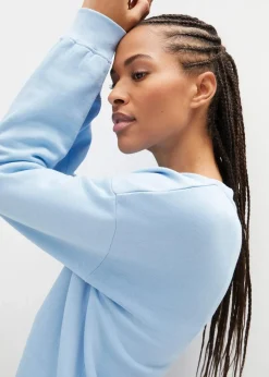 bonprix Sweat|Basics^Oversize-Sweatshirt aus reiner Baumwolle hellblau