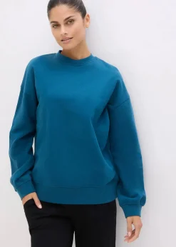 bonprix Bekleidung·Röcke|Bekleidung·Blusen & Tuniken^Oversize-Sweatshirt aus reiner Baumwolle blaupetrol