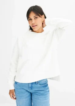 bonprix Nachhaltigere Materialien|Sweat^Oversize-Sweatshirt aus reiner Bio-Baumwolle wollweiß