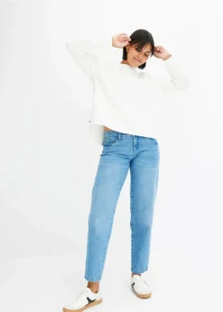 bonprix Nachhaltigere Materialien|Sweat^Oversize-Sweatshirt aus reiner Bio-Baumwolle wollweiß