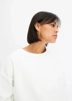 bonprix Nachhaltigere Materialien|Sweat^Oversize-Sweatshirt aus reiner Bio-Baumwolle wollweiß