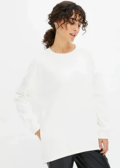 bonprix Bekleidung·Blusen & Tuniken|Sweat^Oversize-Sweatshirt aus reiner Baumwolle wollweiß