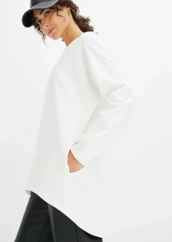 bonprix Bekleidung·Blusen & Tuniken|Sweat^Oversize-Sweatshirt aus reiner Baumwolle wollweiß