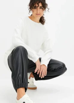 bonprix Bekleidung·Blusen & Tuniken|Sweat^Oversize-Sweatshirt aus reiner Baumwolle wollweiß