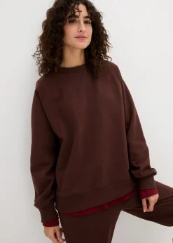 bonprix Bekleidung·Röcke|Bekleidung·Blusen & Tuniken^Oversize-Sweatshirt aus reiner schwerer Bio-Baumwolle terrabraun