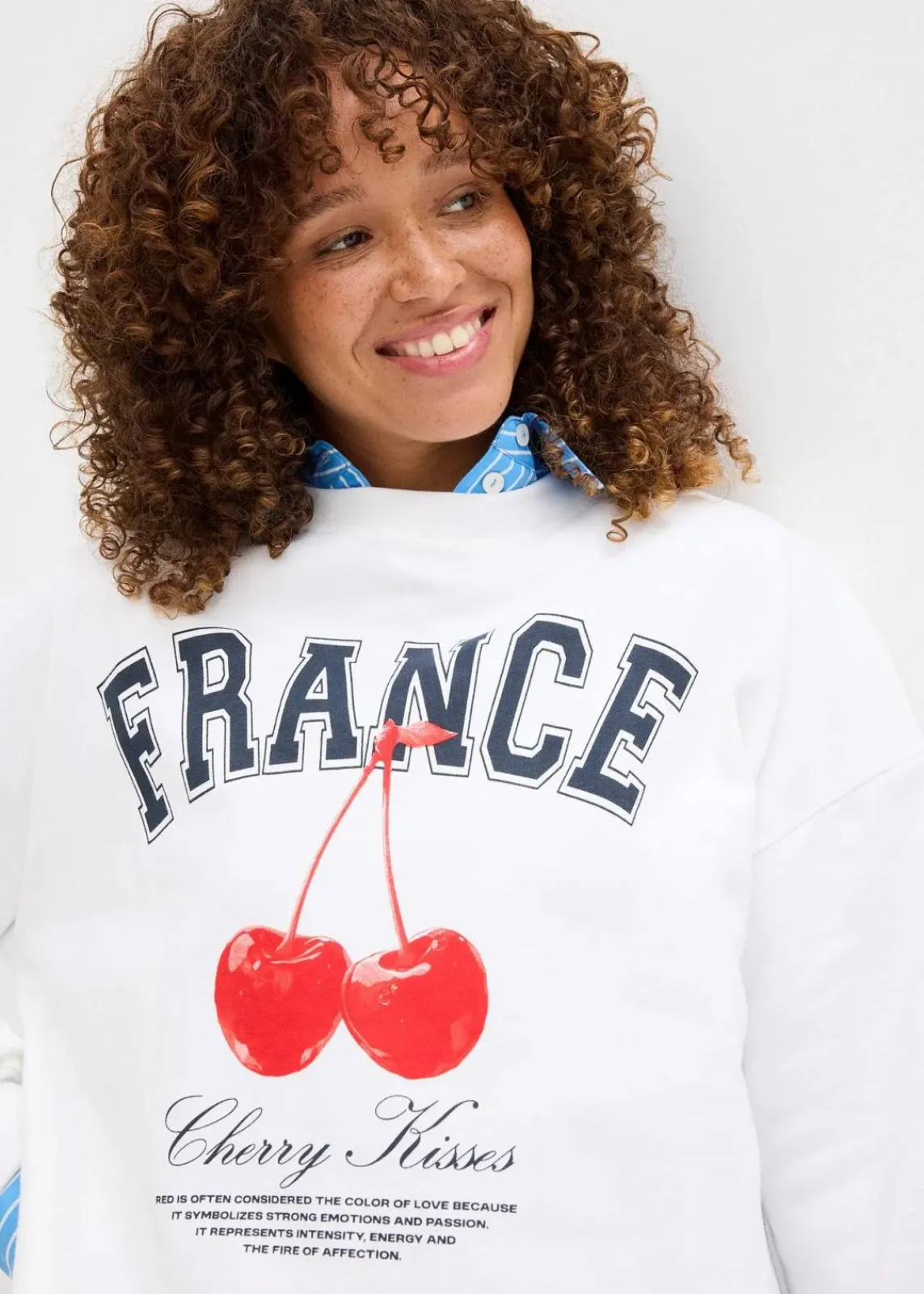 bonprix Bekleidung·Blusen & Tuniken|Sweat^Oversize-Sweatshirt aus reiner Bio-Baumwolle weiß bedruckt