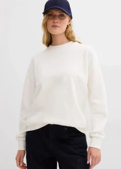 bonprix Bekleidung·Röcke|Bekleidung·Blusen & Tuniken^Oversize-Sweatshirt aus reiner Bio-Baumwolle wollweiß