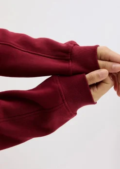 bonprix Bekleidung·Blusen & Tuniken|Sweat^Oversize-Sweatshirt aus reiner Baumwolle pflaumenrot