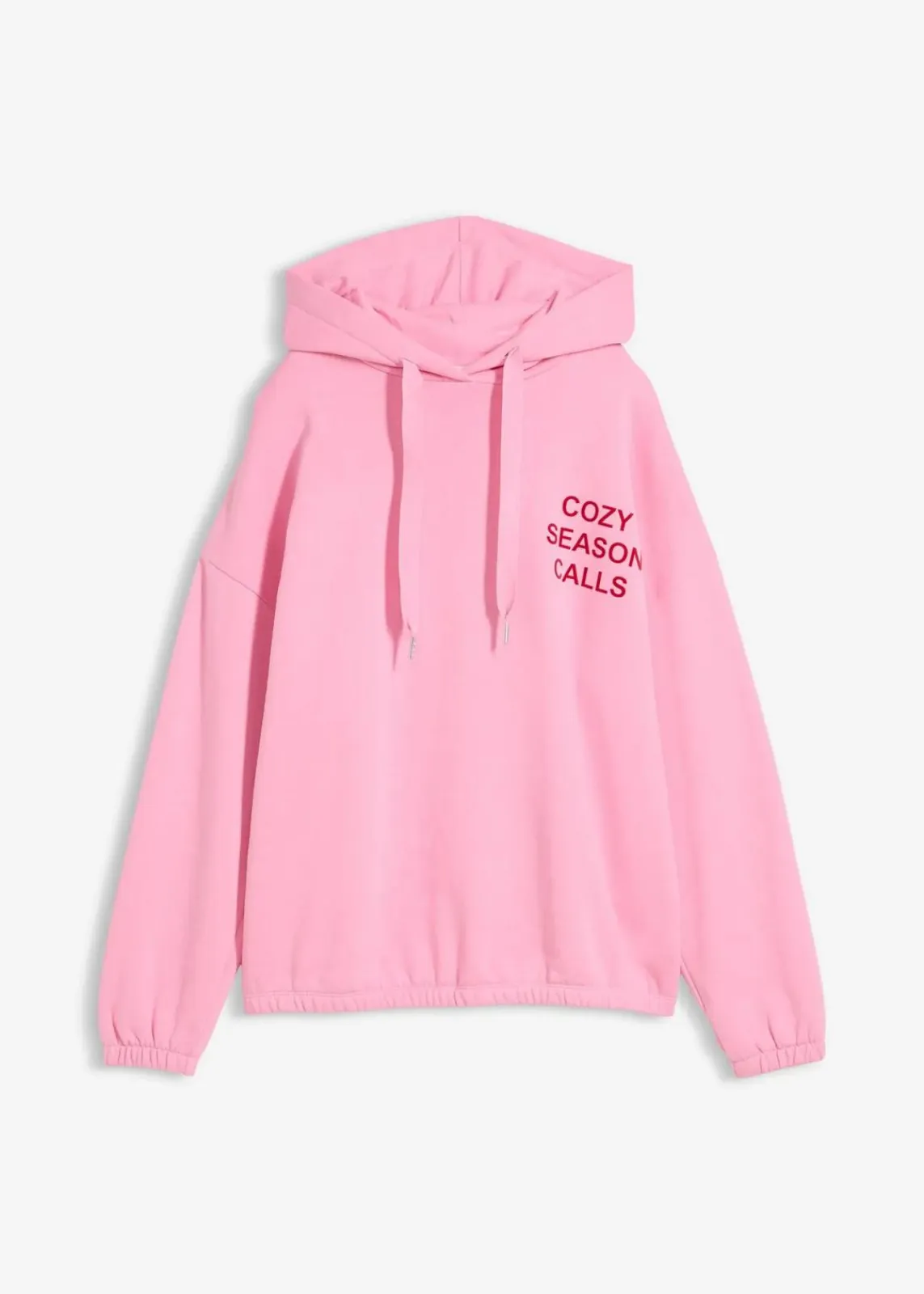 bonprix Bekleidung·Blusen & Tuniken|Nachhaltigere Materialien^Oversize-Sweatshirt aus reiner Baumwolle rosa/salsarot bedruckt