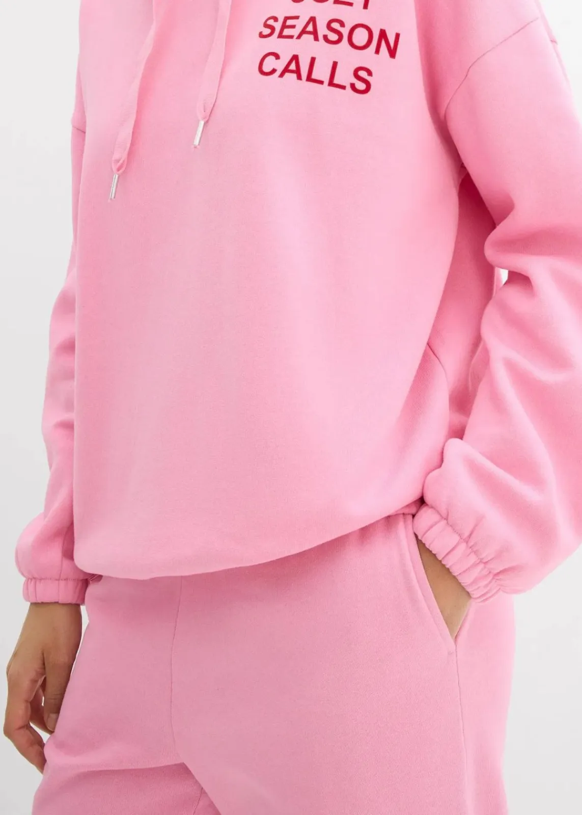 bonprix Bekleidung·Blusen & Tuniken|Nachhaltigere Materialien^Oversize-Sweatshirt aus reiner Baumwolle rosa/salsarot bedruckt