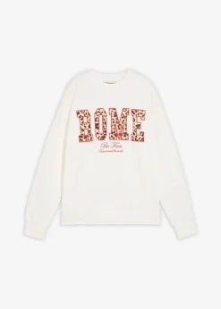 bonprix Bekleidung·Blusen & Tuniken|Nachhaltigere Materialien^Oversize-Sweatshirt aus reiner Bio-Baumwolle wollweiß leo