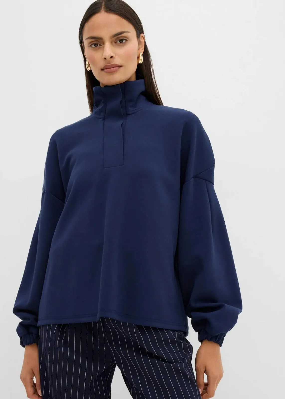 bonprix Sweat|Bekleidung·Blusen & Tuniken^Oversize-Sweatshirt aus Scuba dunkelblau