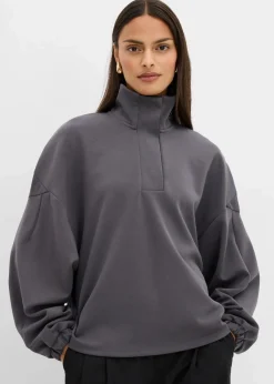 bonprix Bekleidung·Blusen & Tuniken|Sweat^Oversize-Sweatshirt aus Scuba schiefergrau