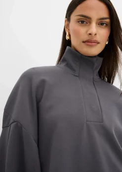bonprix Bekleidung·Blusen & Tuniken|Sweat^Oversize-Sweatshirt aus Scuba schiefergrau