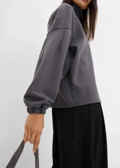 bonprix Bekleidung·Blusen & Tuniken|Sweat^Oversize-Sweatshirt aus Scuba schiefergrau