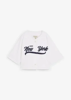 bonprix Bekleidung·Blusen & Tuniken|Sweat^Oversize-Sweatshirt aus weichem Baumwoll-Mix weiß/dunkelblau