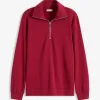 bonprix Nachhaltigere Materialien^Oversize-Sweatshirt mit Reißverschluss pflaumenrot