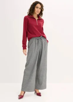bonprix Nachhaltigere Materialien^Oversize-Sweatshirt mit Reißverschluss pflaumenrot
