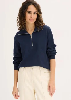 bonprix Nachhaltigere Materialien^Oversize-Sweatshirt mit Reißverschluss dunkelblau