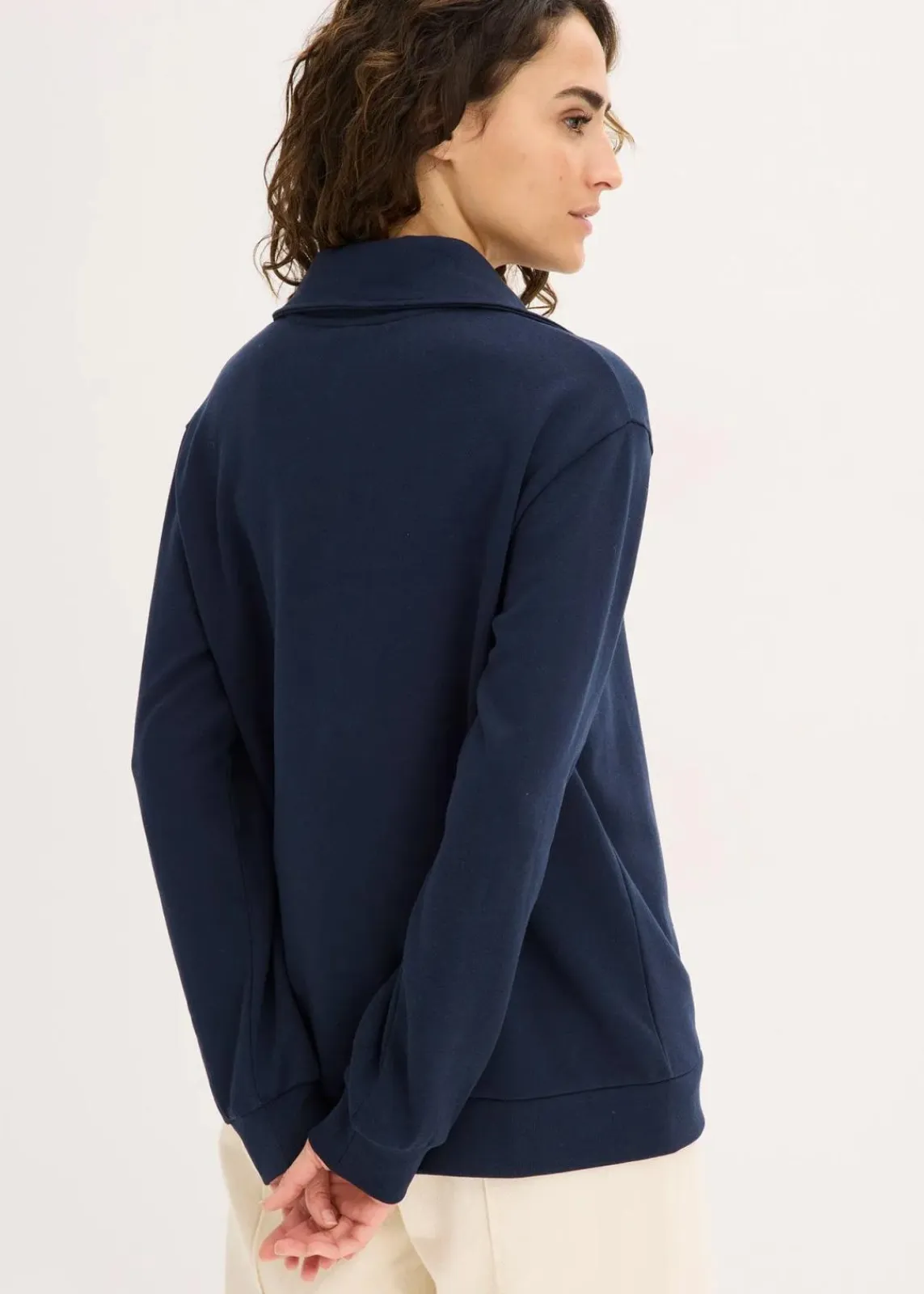bonprix Nachhaltigere Materialien^Oversize-Sweatshirt mit Reißverschluss dunkelblau