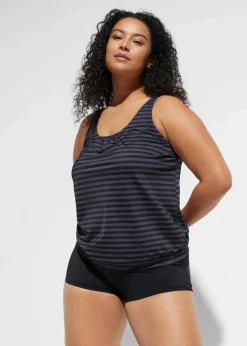 bonprix Nachhaltigere Materialien|Tankinis^Oversize-Tankini (2-tlg. Set) schwarz/anthrazit