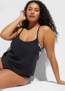 bonprix Nachhaltigere Materialien|Tankinis^Oversize-Tankini (2-tlg. Set) im Lagenlook schwarz floral
