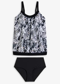 bonprix Nachhaltigere Materialien|Bademode·Tankinis^Oversize-Tankini (2-tlg.Set) schwarz floral