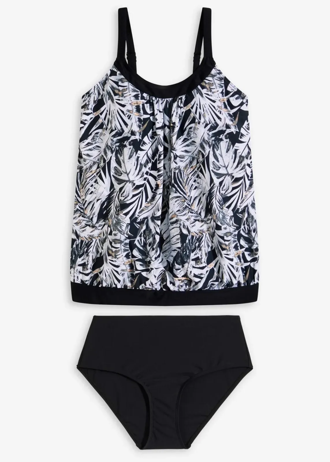 bonprix Nachhaltigere Materialien|Bademode·Tankinis^Oversize-Tankini (2-tlg.Set) schwarz floral