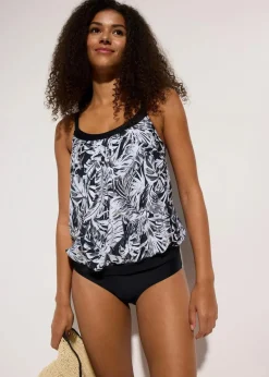 bonprix Nachhaltigere Materialien|Bademode·Tankinis^Oversize-Tankini (2-tlg.Set) schwarz floral