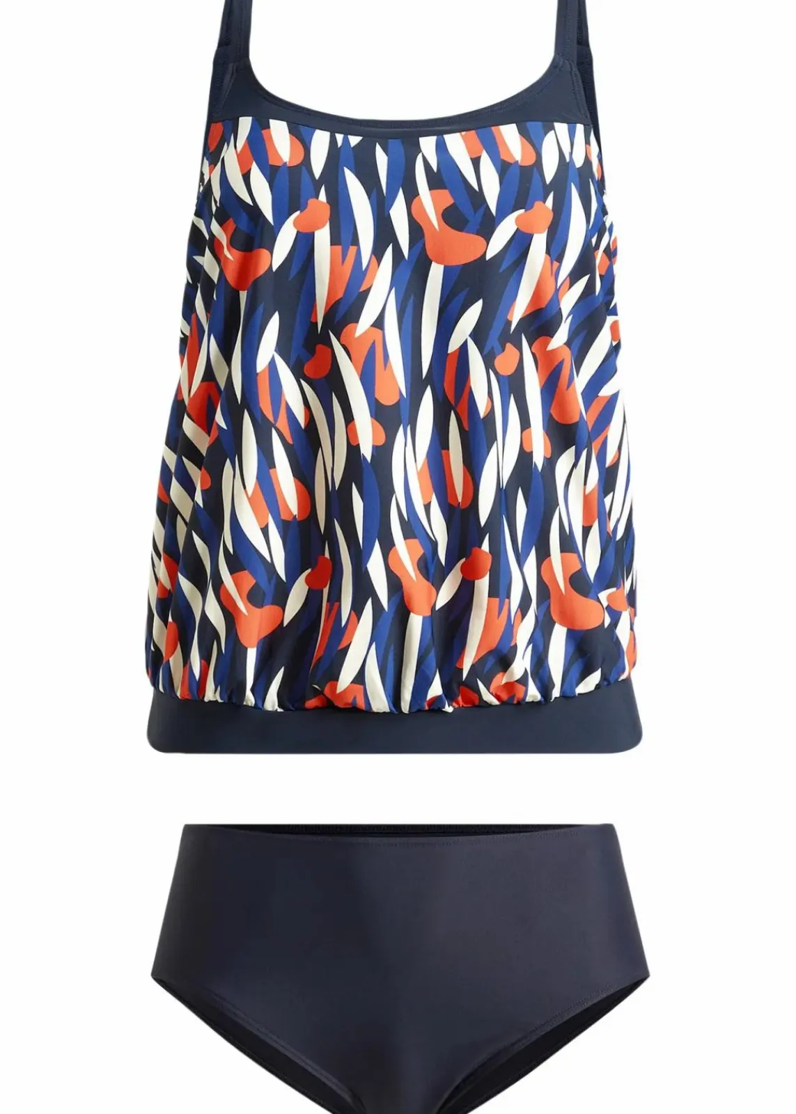 bonprix Nachhaltigere Materialien|Tankinis^Oversize-Tankini (2-tlg.Set) dunkelblau bedruckt