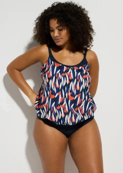 bonprix Nachhaltigere Materialien|Tankinis^Oversize-Tankini (2-tlg.Set) dunkelblau bedruckt