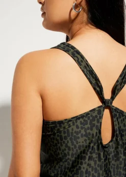 bonprix Nachhaltigere Materialien|Tankinis^Oversize-Tankini (2-tlg.Set) dunkeloliv/schwarz gepunktet