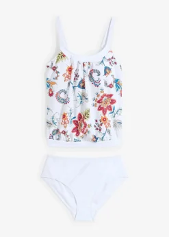 bonprix Nachhaltigere Materialien|Tankinis^Oversize-Tankini (2-tlg.Set) mit verstellbaren Trägern weiß floral