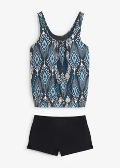 bonprix Nachhaltigere Materialien|Tankinis^Oversize-Tankini (2-tlg.Set) mit Panty schwarz bedruckt