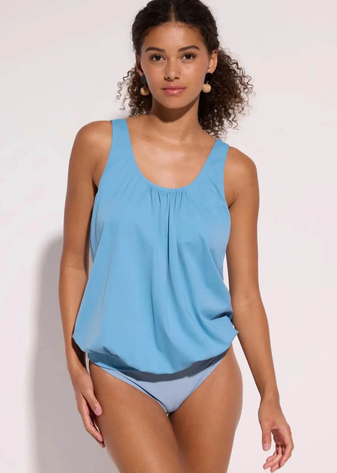 bonprix Nachhaltigere Materialien|Mix & Match^Oversize-Tankinioberteil in Ballonform graublau