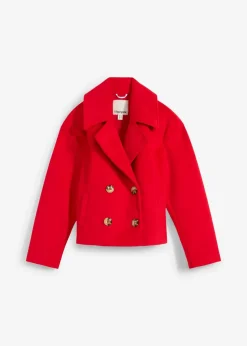 bonprix Nachhaltigere Materialien|Jacken & Mäntel^Oversize-Trenchjacke in Wolloptik rot