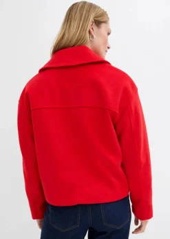 bonprix Nachhaltigere Materialien|Jacken & Mäntel^Oversize-Trenchjacke in Wolloptik rot