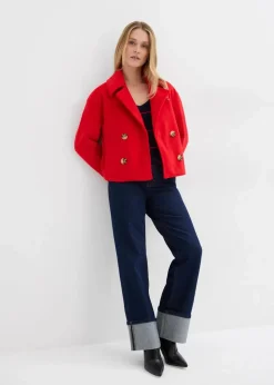 bonprix Nachhaltigere Materialien|Jacken & Mäntel^Oversize-Trenchjacke in Wolloptik rot