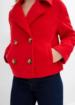 bonprix Nachhaltigere Materialien|Jacken & Mäntel^Oversize-Trenchjacke in Wolloptik rot