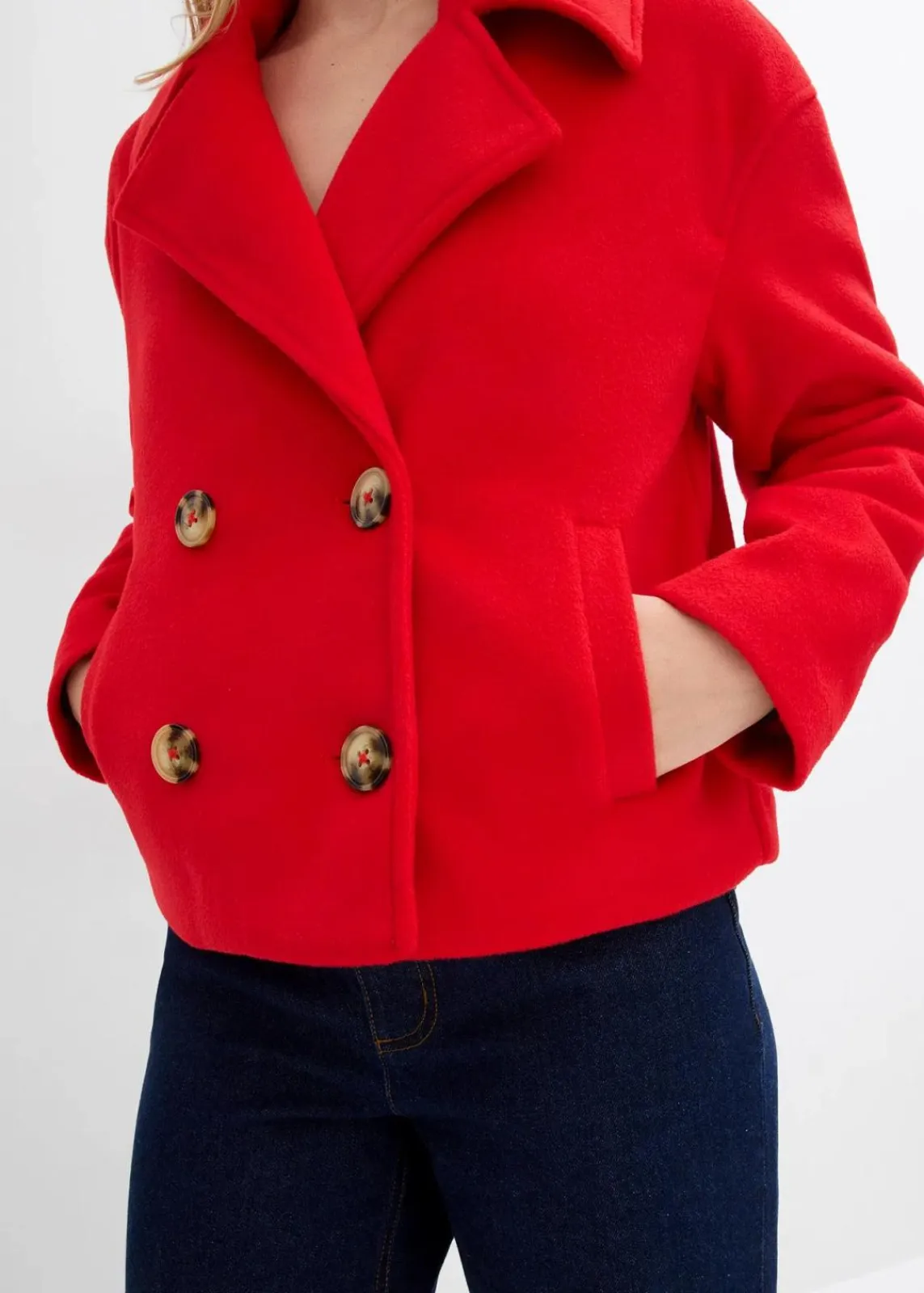 bonprix Nachhaltigere Materialien|Jacken & Mäntel^Oversize-Trenchjacke in Wolloptik rot