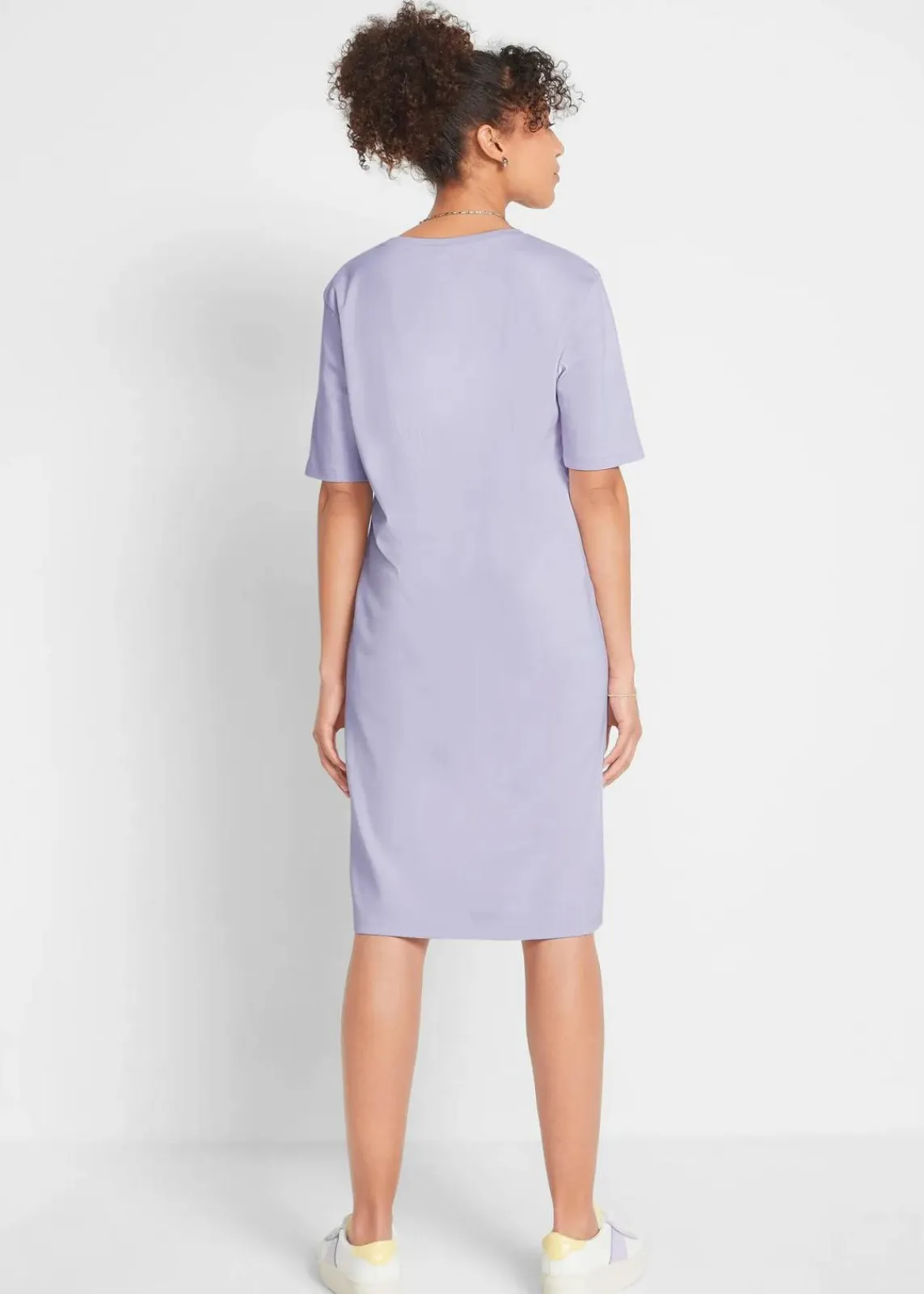 bonprix Kleider|Basics^Oversize-T-Shirtkleid aus reiner Baumwolle (2er Pack) rauchlavendel + schwarz