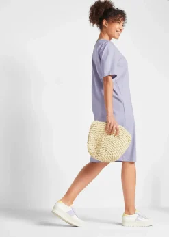bonprix Kleider|Basics^Oversize-T-Shirtkleid aus reiner Baumwolle (2er Pack) rauchlavendel + schwarz