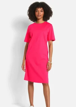 bonprix Kleider|Basics^Oversize-T-Shirtkleid aus reiner Baumwolle (2er Pack) hibiskuspink + grau meliert
