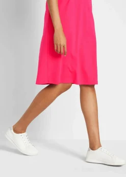 bonprix Kleider|Basics^Oversize-T-Shirtkleid aus reiner Baumwolle (2er Pack) hibiskuspink + grau meliert