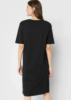 bonprix Bekleidung·Röcke|Bekleidung·Pullover & Strickjacken^Oversize-T-Shirtkleid aus reiner Baumwolle (2er Pack) schwarz + schwarz